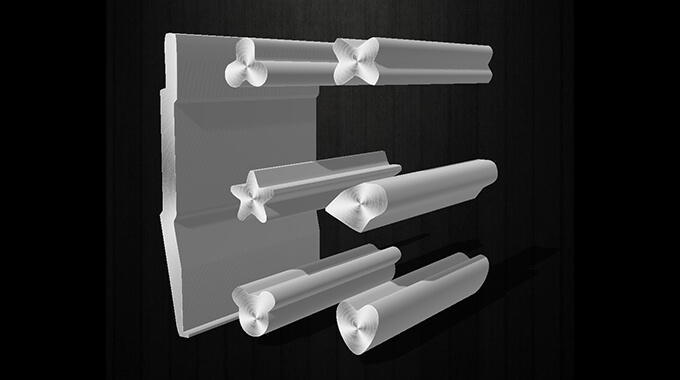 Linea decorativa a forma di striscia manubrio